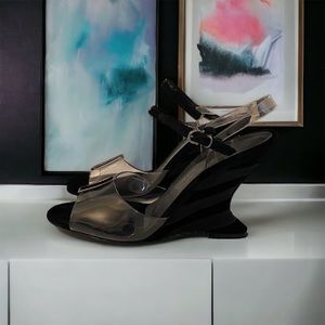 Ferragamo wedge slingbacks